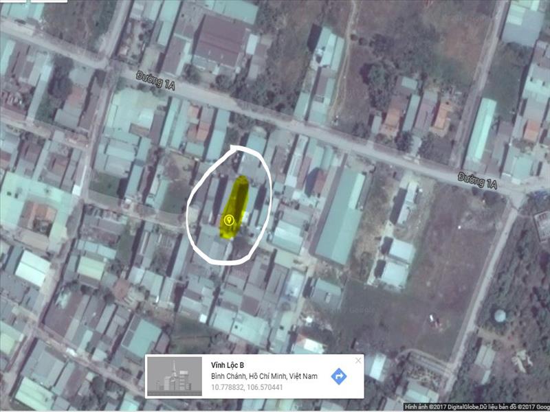 Bán lô đất đường 1A 2 xẹt Vĩnh Lộc B dt 4x26 SHR giá 1.4 tỷ