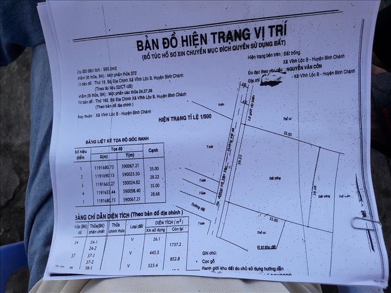 Bán lô đất 1300m² một xẹt đường 1C, Vĩnh Lộc B, Bình Chánh giá 9.5 triệu 1m vuông
