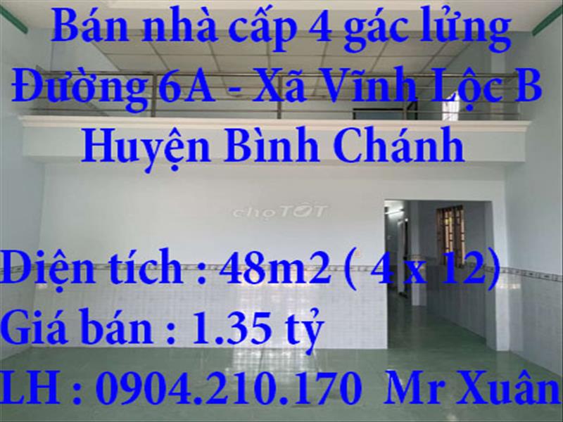 Cần bán nhà cấp 4 gác lửng nằm ở , Huyện Bình Chánh, Tp Hồ Chí Minh